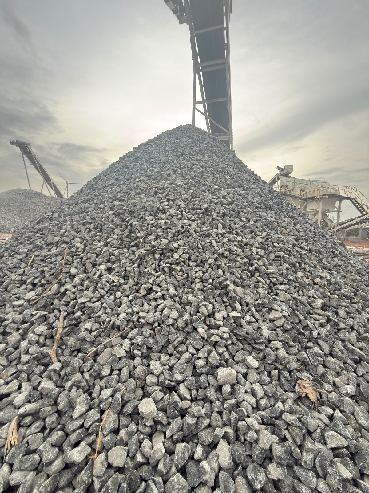 Aggregate stockpiles ready for despatch